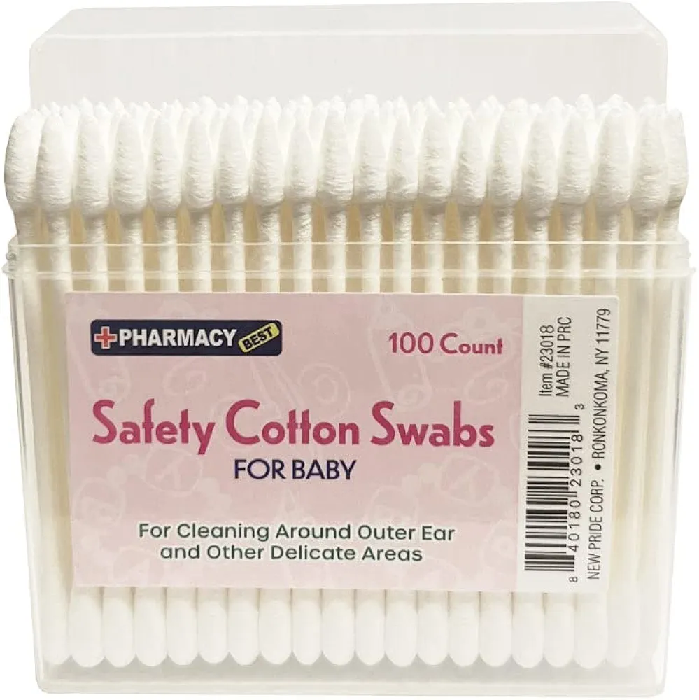 100 Ct Baby Safety Tipped Cotton Swabs Buds Clean Ear Newborn Babies Kids Care