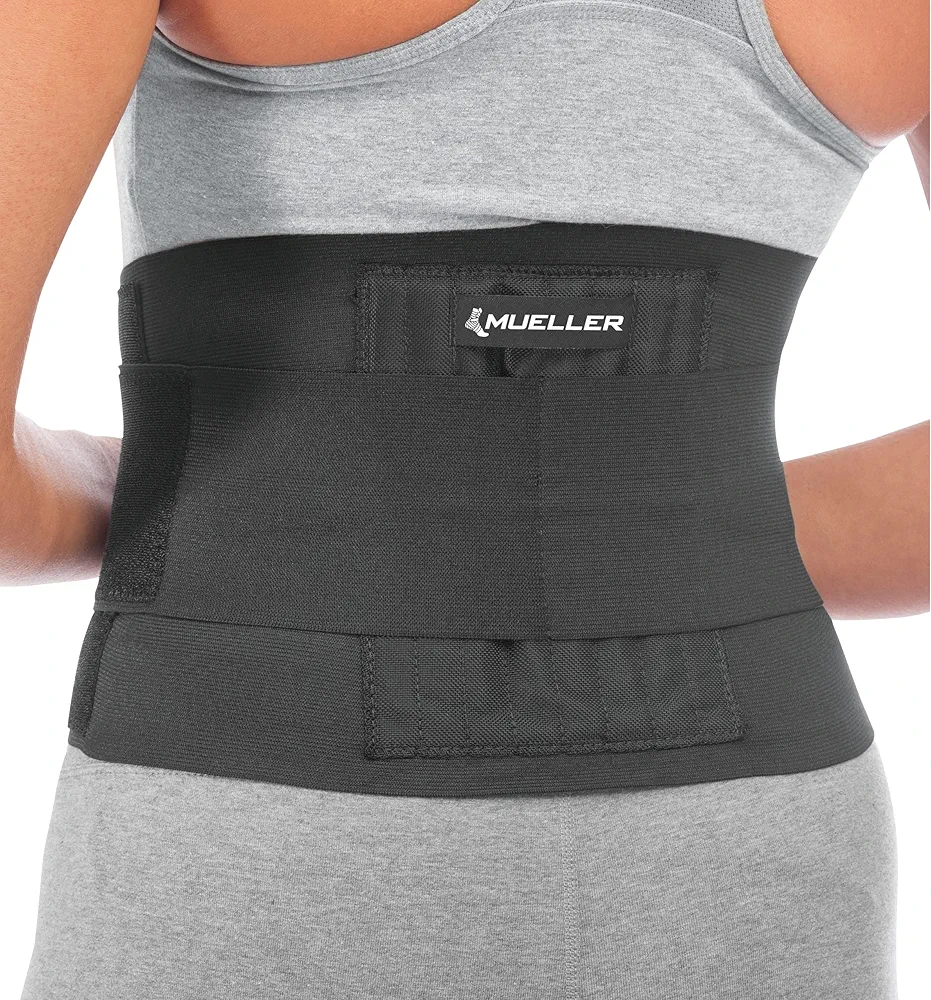 MUELLER Sports Medicine Adjustable Back Brace for Men and Women, Relief for Upper and Lower Back Pain, Sciatica, and Scoliosis, Black