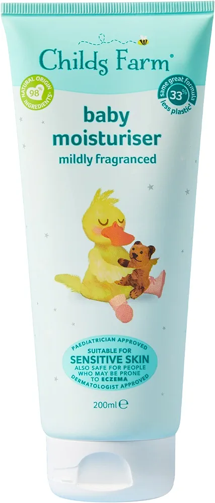 Childs Farm baby moisturiser mildly fragranced