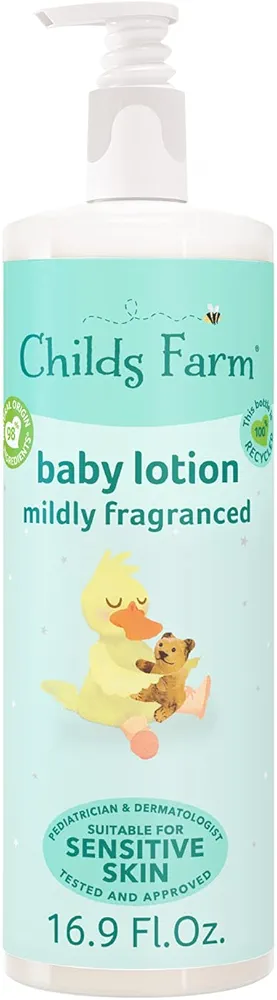 Childs Farm, Baby Lotion for Sensitive Skin, Moisturizer for Dry Skin, 16.9 oz, Lightly Fragranced, Vegan, Cruelty-Free