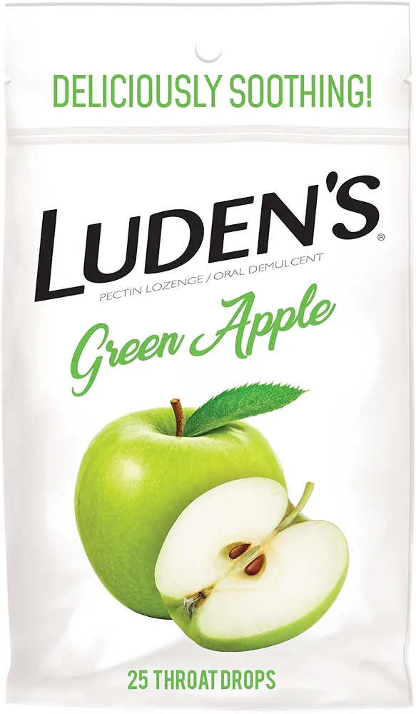 Ludens Soothing Throat Drops, Green Apple, 25 ct (Pack of 1)