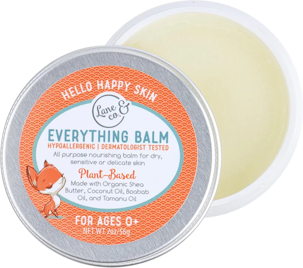 Lane & Co Everything Balm - Plant-Based Baby Care Balm for Diaper Rash, Cradle Cap, Chapped Lips, Dry Skin - Ideal for Sensitive, Delicate Newborn Skin - Suitable for Babies, Kids, Mothers, Adults