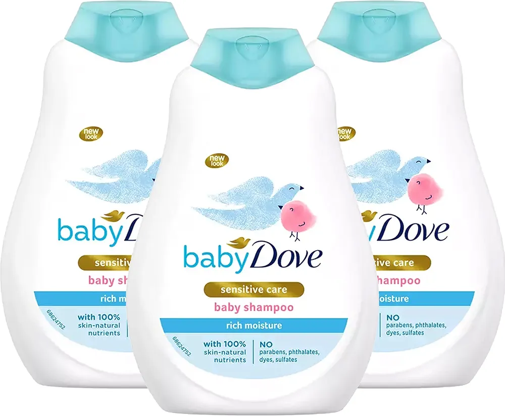 Baby Dove Rich Moisture Shampoo, 3 Pack, Tear Free Mild Formula, Light Clean Scent, hypoallergenic Gentle for Daily Use on Normal to Dry Skin, 13.5 oz. Each