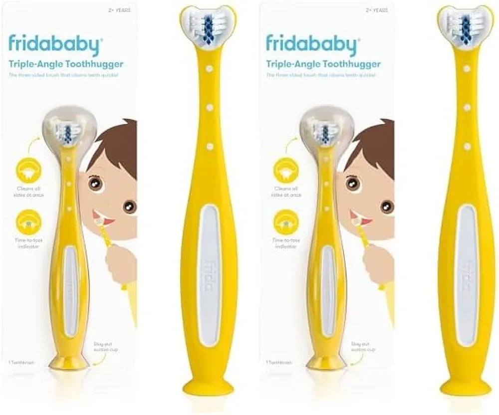 Frida Baby Triple-Angle Toothhugger Training Toothbrush for Toddler Oral Care (Pack of 2)