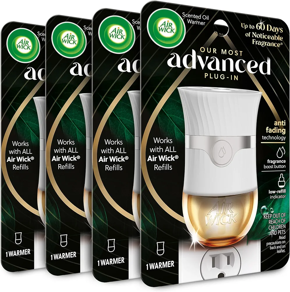 Air Wick Advanced Plug In Scented Oil Warmer, Advanced Gadget, Home Air Freshener (Pack of 4, Gadget Only, Refills Sold Separately)