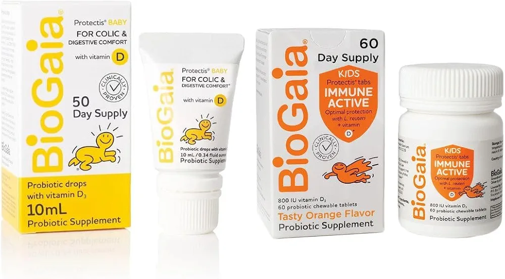 BioGaia Protectis Baby Probiotic Drops + Protectis Immune Active Kids Probiotic Bundle