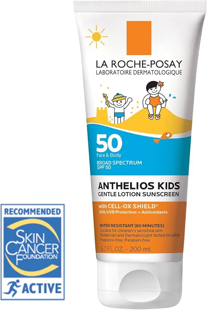 La Roche-Posay Anthelios Kids Gentle Lotion Sunscreen SPF 50 | Broad Spectrum SPF + Antioxidants | Sunscreen For Kids | Octinoxate & Oxybenzone-Free | Pediatrician Tested | Non Comedogenic | Oil Free