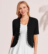 Black Short Sleeve cardigan 