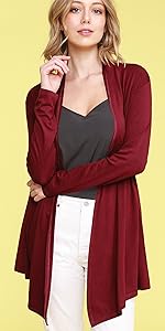 Women''s Draped Front Open Cardigan Casual Long Sleeve Lightweight Cardigan Sweaters Duster