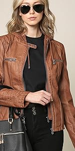 FAUX LEATHER MOTO JACKET