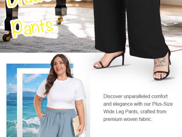 Women''s Casual Plus Size Pants High Waisted Lounge Pants Straight Long Trousers With Pockets