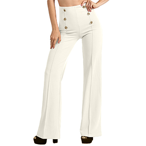 J. LOVNY Womens Sailor Bell Bottom High Waist Long Pants