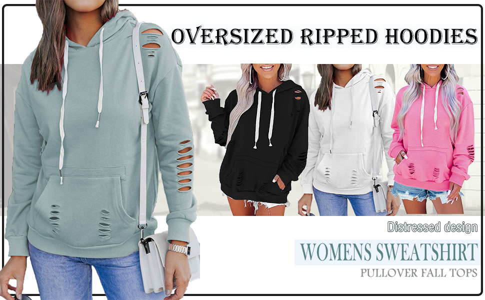 oversized ripped sweatshirts for women