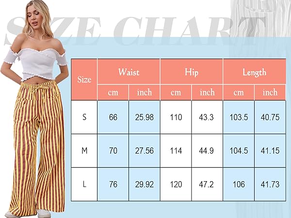 casual loose striped color block drawstring trousers with pockets