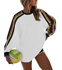 Striped Long Sleeve Oversized Loose Sweatshirt Pullover