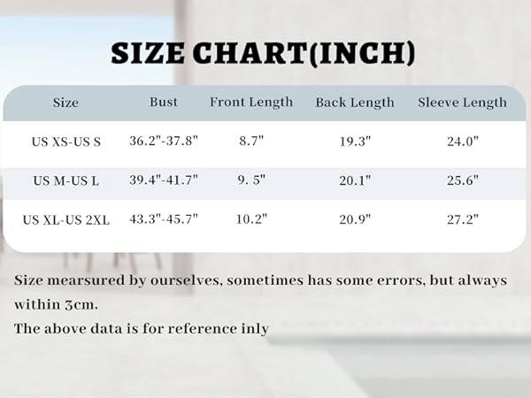 SIZE CHART