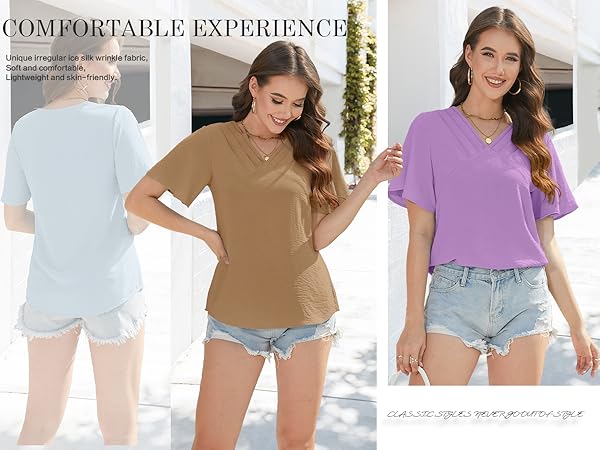 womens tops casual shirts blouses dressy women summer t shirt cute top tshirts short sleeve blouse