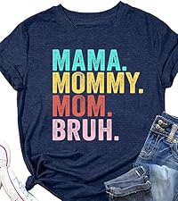 Mama Shirt Mama Mommy Mom Bruh Shirt Women Mom Shirts Mothers Day Shirts Letter Graphic Tee 