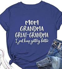 Grandma Shirt Great Grandma Gifts Mom Shirt Mother''s Day Shirt Mom Grandma Letter Graphic Shirt 