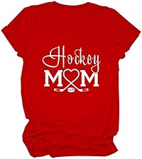 Hockey Mom Shirt Womens Short Sleeve Hockey Graphic Shirts Casual Hockey Player Moms Gifts