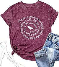 Country Music Shirt Women Blackbird Singing in The Dead of Night Tee Funny Beatles Shirt