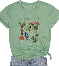 Herbology Plants Shirt Women Herbology Shirts Vintage Herb Graphic T-Shirt Magic Wizard Plants