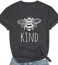 Be Kind T-Shirt Bee Graphic Shirts Funny Inspirational Short Sleeve T Shirts Cute Casual Tees Tops