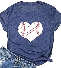 Baseball Shirt Women Baseball Heart Tee Shirts Game Day Graphic Shirt Softball Tshirts