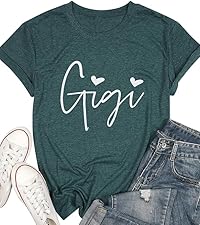 Gigi Shirts for Grandma Women Grandma Shirts Grandmother T-Shirt Gigi Heart Graphic Tshirts