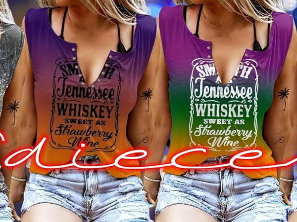 Country Shirts Women Tennessee Whiskey Graphic Tees Short Sleeve Summer Tops Blouses