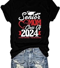 Mom Shirt Senior Mom Class of 2024 Shirt Graduation for Women Mother T-Shirt Mama Life Top