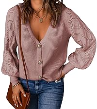 V-neck button cardigan