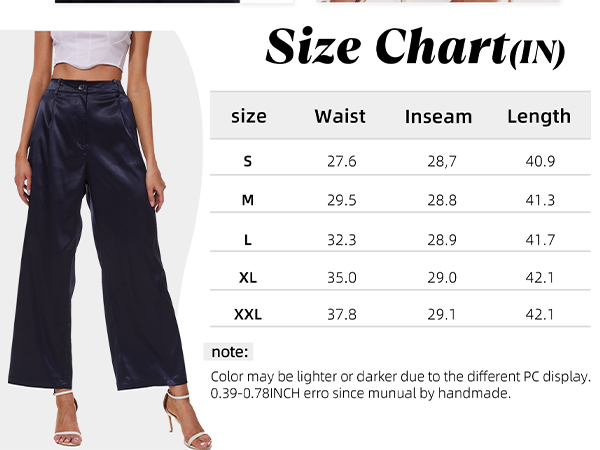 satin pants for women