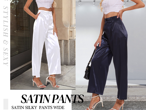 satin pants for women