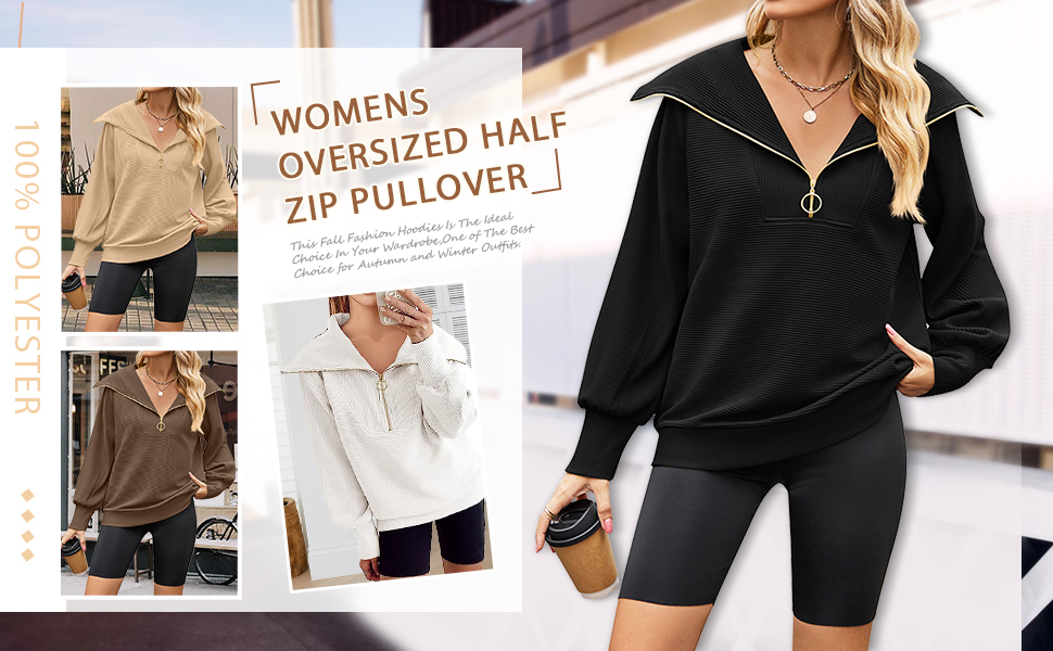 Zip pullover Top for women