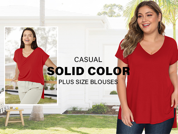 plus size v neck top