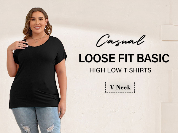 Loose Fit Basics High Low T Shirts