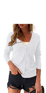 white v neck cardigan