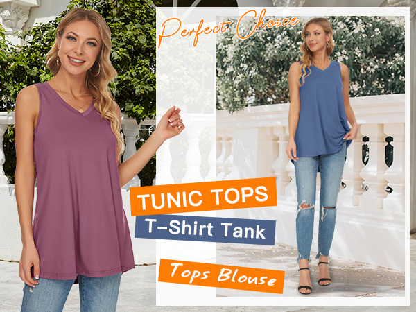 sleeveless tunic tops