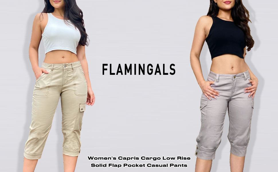 women cargo capri pants