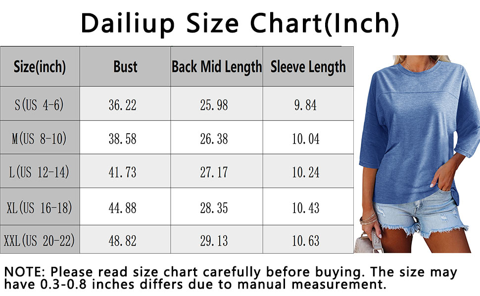 women clothing size chart