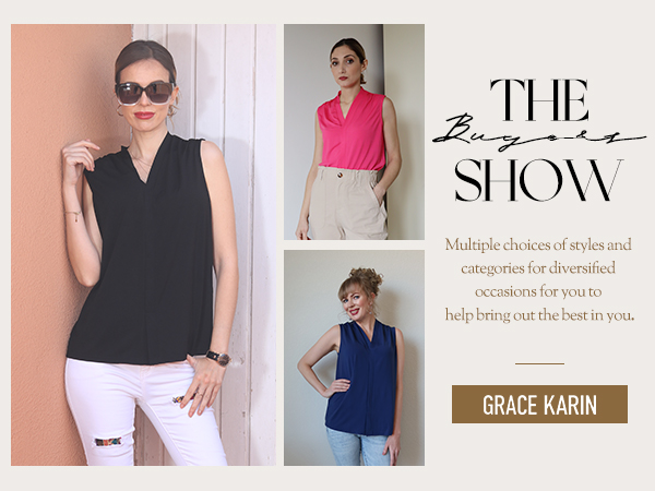 Buyers Shouw of GRACE KARIN V Neck Sleeveless Top