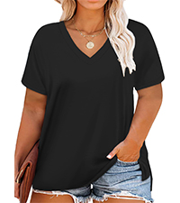 plus size black tops