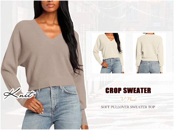 women soft crop sweater