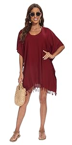 maroon kaftan top