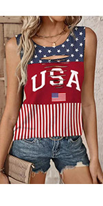 American Flag Sexy Cut Out Hollow Out Tank Tops