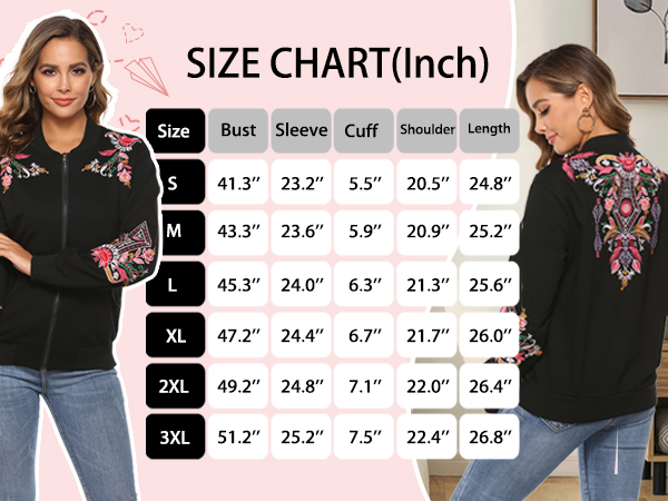 Women Embroidered Sweatshirt Hoodies Jackets