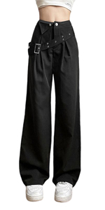 black straight leg pants