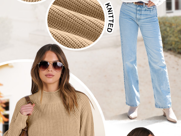 women soft cable knit sweater