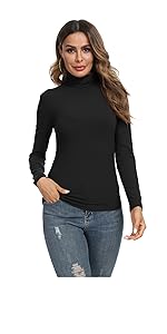 women Ribbed Knit turtle neck Pullover Sweater